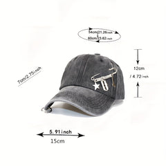 Distressed Cotton Baseball Cap Sun Hat Adjustable