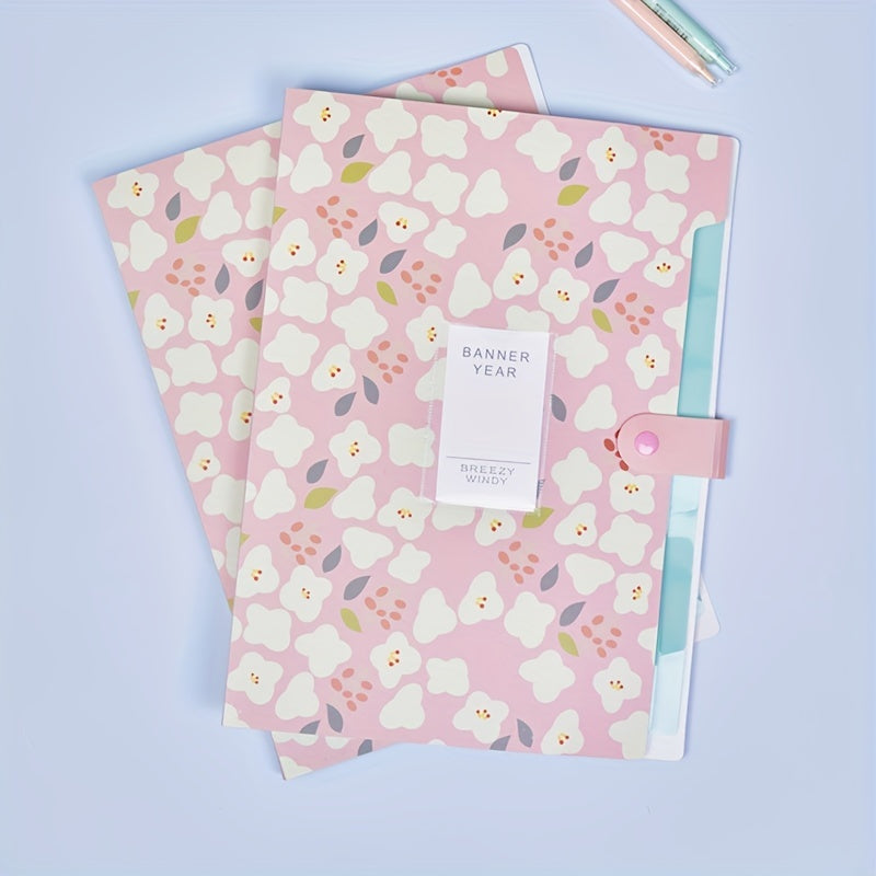 A4 Broken Flower Series 5 Grid Folder Student Test Paper Office Storage