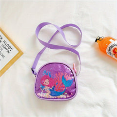 Mermaid PU Leather Crossbody Bag Girls Colorful Sequins Princess Messenger