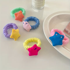 5pcs Star Hair Tie Hair Bands Ponytail Holders Hair Accessories For Baby Girls