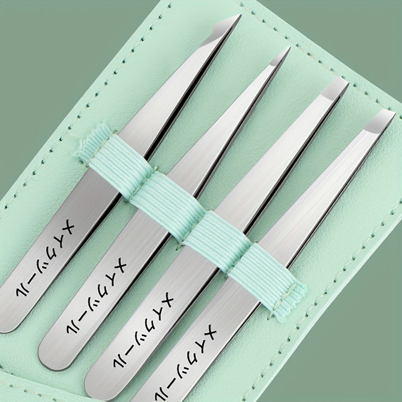 4pcs Eyebrow Tweezers Set For Men And Women