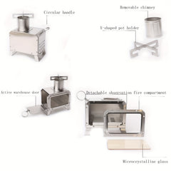 Portable Stainless Steel Wood Stove for Camping