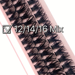 60 Cluster Eyelashes 40D D Curling 10 16mm Mixed False Eyelashes