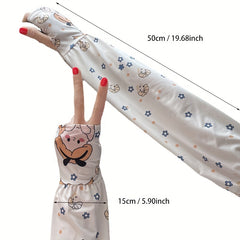 Cartoon Print Sunproof Fingerless Long Gloves for Women