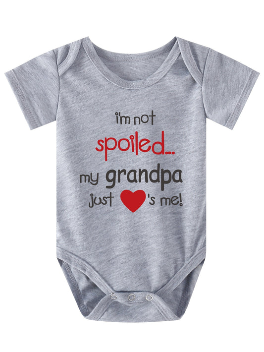 Casual I'm Not Spoiled My Grandpa Just Love Me Onesie for Baby Boys and Girls