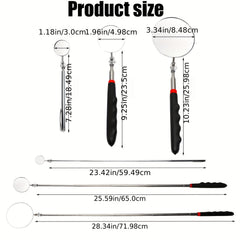 3pcs Telescoping Inspection Mirror Set Automotive Beauty Precision Work
