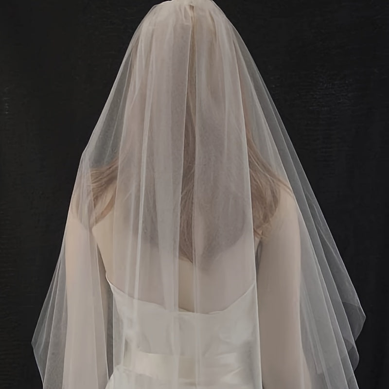 Bridal Wedding Veil Hair Accessory Flowing Single Layer Prom Formal Gift