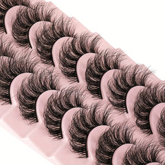 10 Pairs Fluffy Faux Mink Eyelashes for Party Makeup