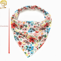 Floral Print Triangle Head Scarf Wrap Elastic Headband Girl's Hair Hairband