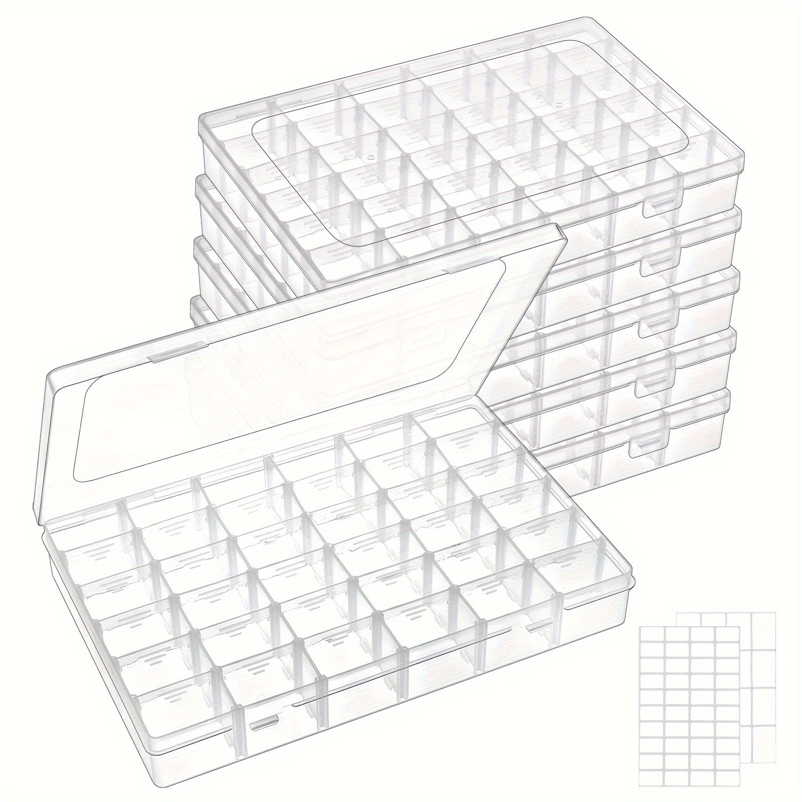 6pcs Mesh Plastic Storage Box with Grids and Adjustable Partition
