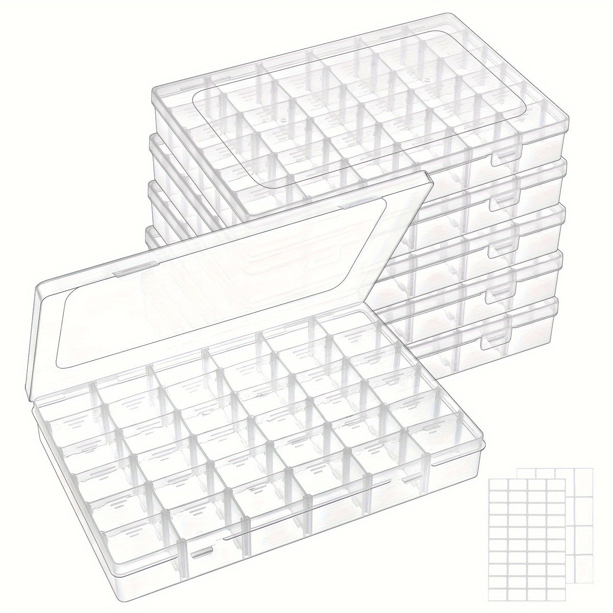 6pcs Mesh Plastic Storage Box with Grids and Adjustable Partition