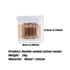 100pcs Makeup Remover Cotton Swabs Disposable Hygienic Beauty Sticks