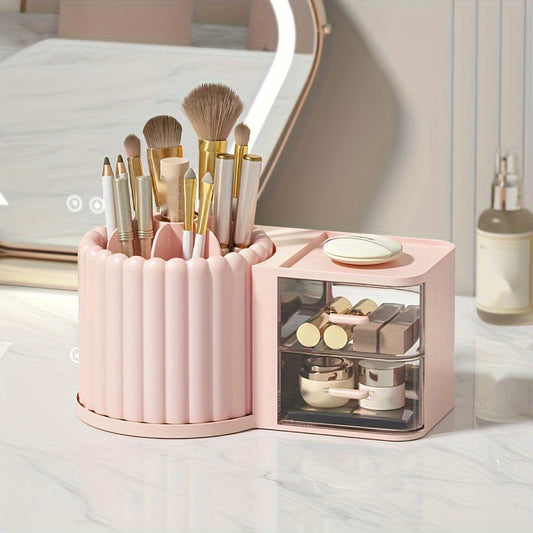 Plastic Cosmetic & Jewelry Storage Box Desk Organizer Pen Holder
