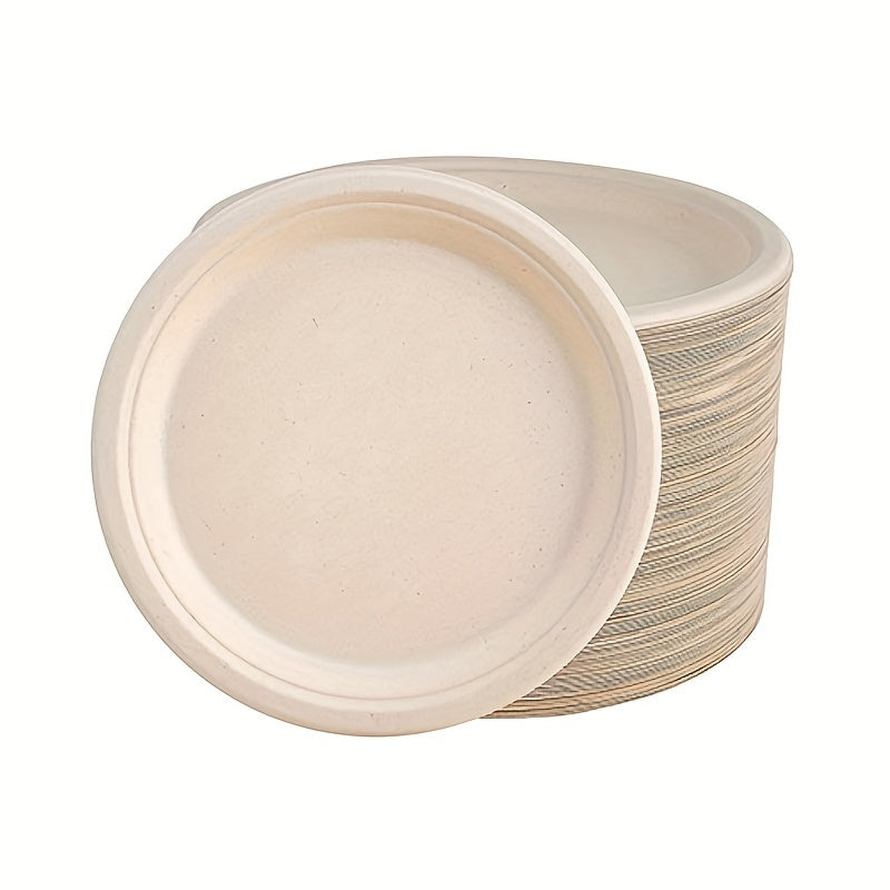 150pcs Biodegradable Sugarcane Bagasse Plate