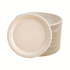 150pcs Biodegradable Sugarcane Bagasse Plate