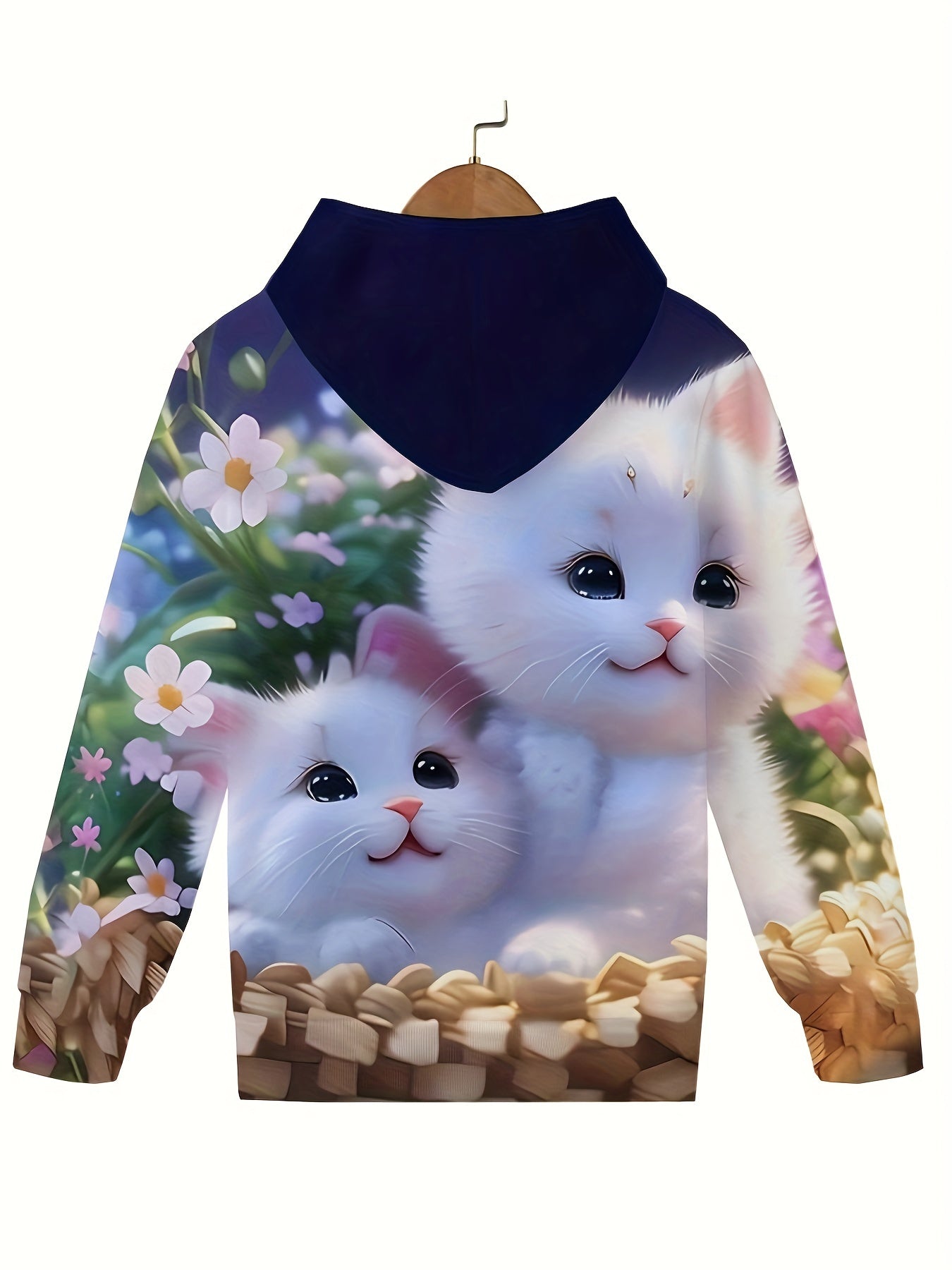 Cute Cartoon Kitten Friends Hoodie Girls Sweatshirt