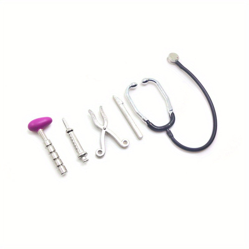 1:12 Mini Stethoscope Dollhouse Medical Appliance Model Earpiece Simulation