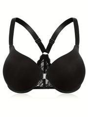 Bra Women's Plus Lace Closure Front Racer Back Underwire Bra