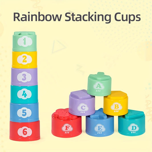 Rainbow Stacking Cup Toys Infant Cup Toys Beach Bathroom Toys