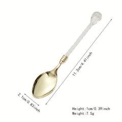 Crystal Handle Coffee Spoon Stirring Dessert Tea Tableware Kitchen Supplies