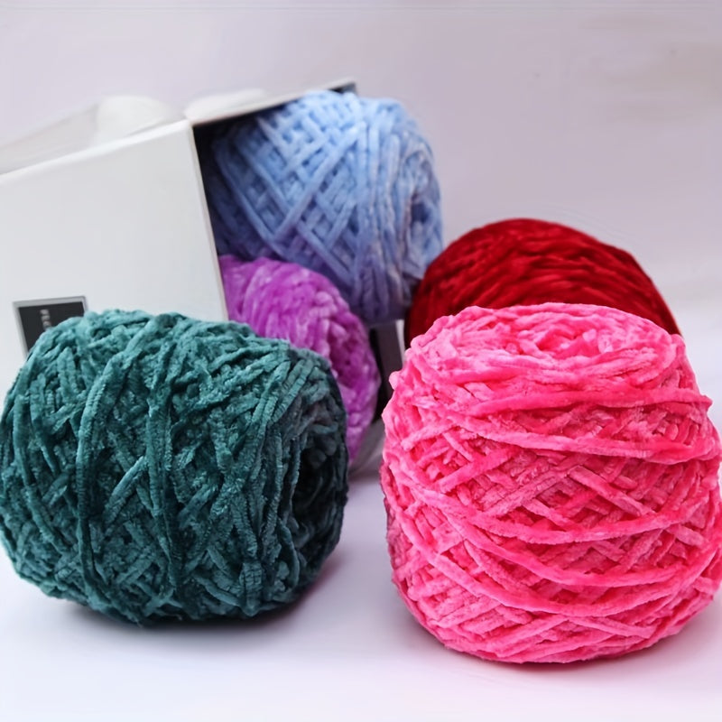 Chenille Golden Velvet Hand Knitted Wool 100g pc