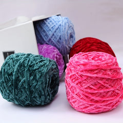 Chenille Golden Velvet Hand Knitted Wool 100g pc
