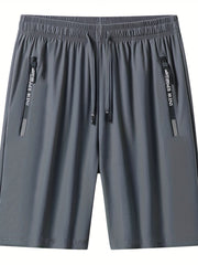 Men's Active High Stretch Breathable Shorts With Zipper Pockets