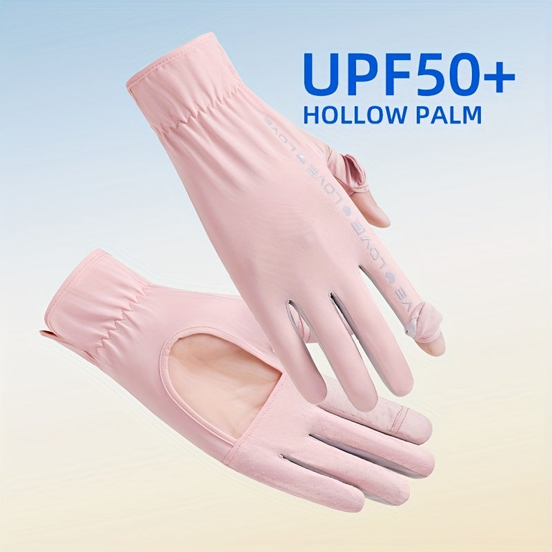 Breathable Elastic Sunscreen Gloves for Women