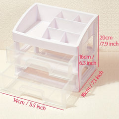 Makeup Organizer Vanity with 2 Drawers Skincare Lipsticks Jewelry Nail Care