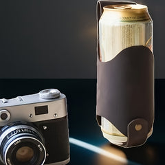 Faux Leather Beer Can Holder Belt for Men - Outdoor Festival Accessory
