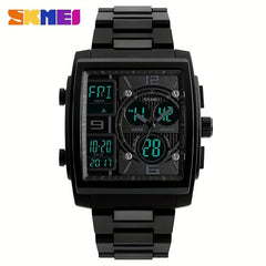 LED Square Quartz Watch Multifunctional Waterproof Outdoor Casual