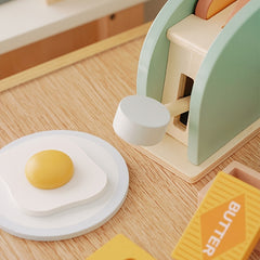 Wooden Kids' Pop Up Toaster Toy Set - Pretend Play Kitchen Accessories