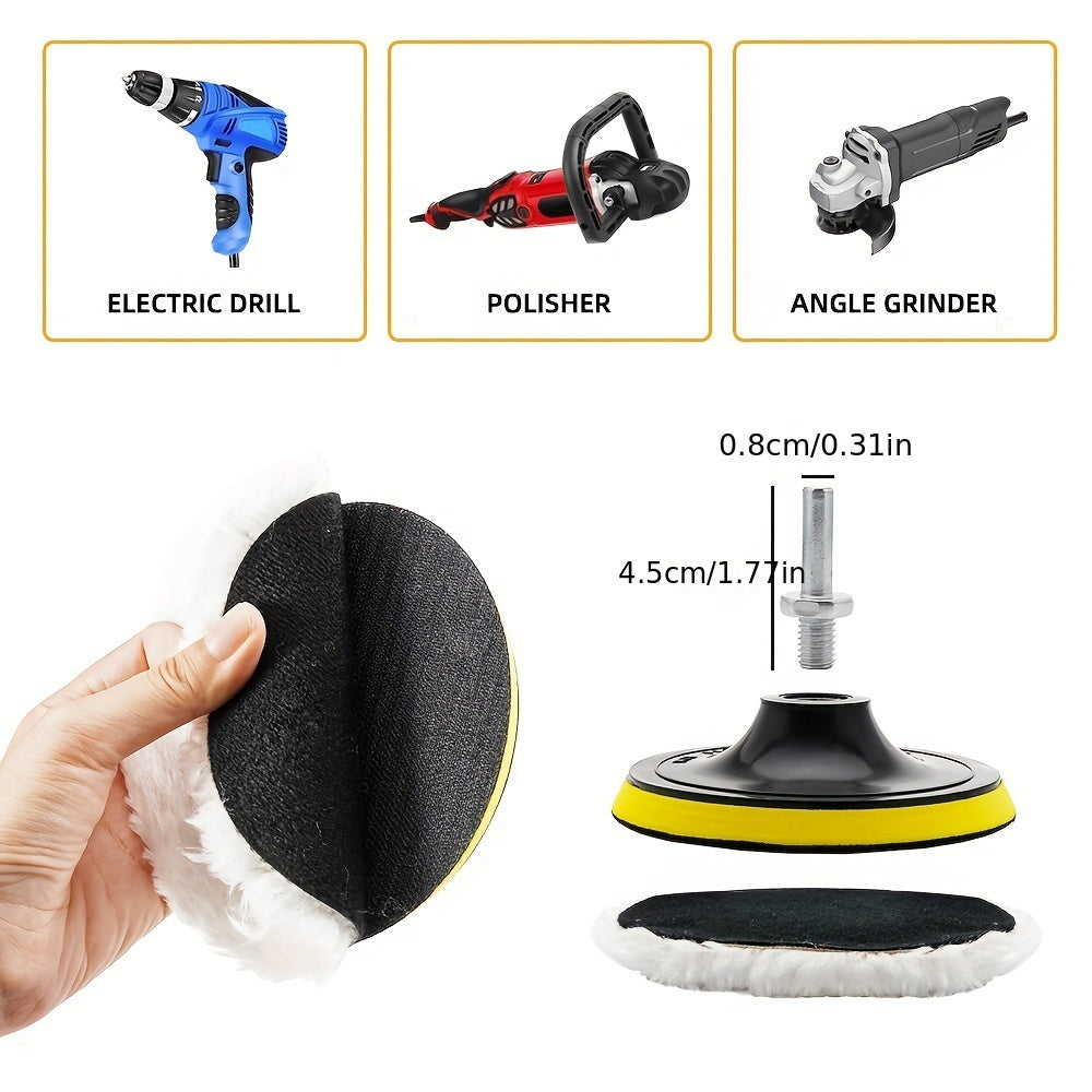 Car Polishing Kit Pad Sponge Wool Wheel Auto Paint Care Polisher Pads