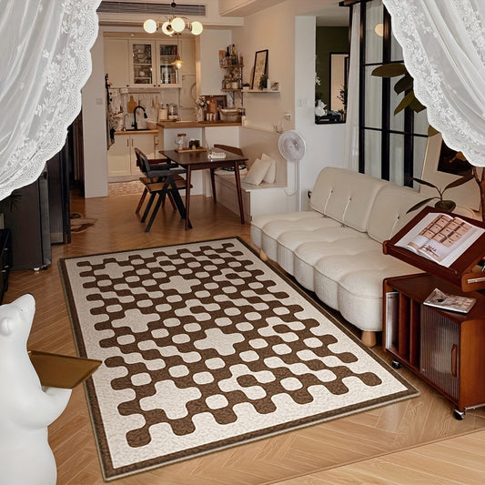 Extra Large Shaggy Area Rug Geometric Pattern Cashmere Fluffy Rug