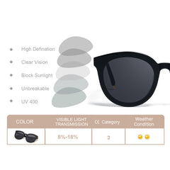 Round Sunglasses Anti Light Nylon Lens Glasses UV400