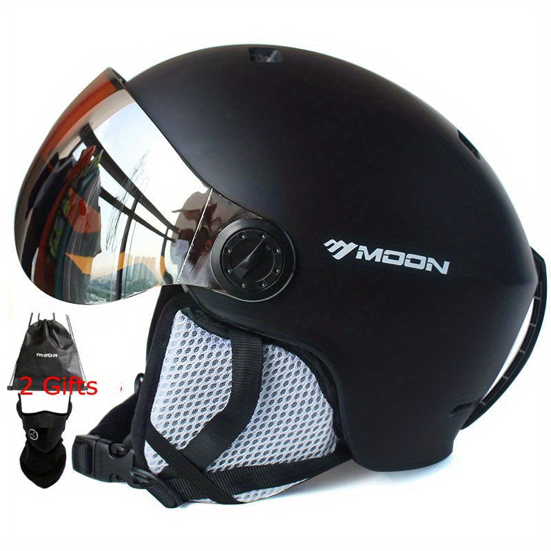 MOON Skiing Helmet Goggles PC EPS High Ski Helmet For Outdoor Sports