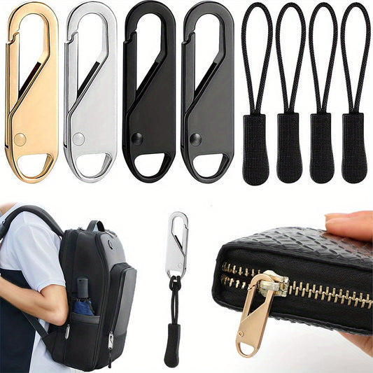 8pcs Zipper Pull Replacement with Extender Cord for Clothing Jackets Backpacks