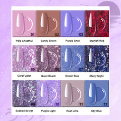 21 Pcs Sunset Colors Dip Powder Nail Kit with Tools