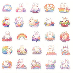 50pcs Rainbow Rabbit Stickers Laptop Mobile Phone DIY Decoration