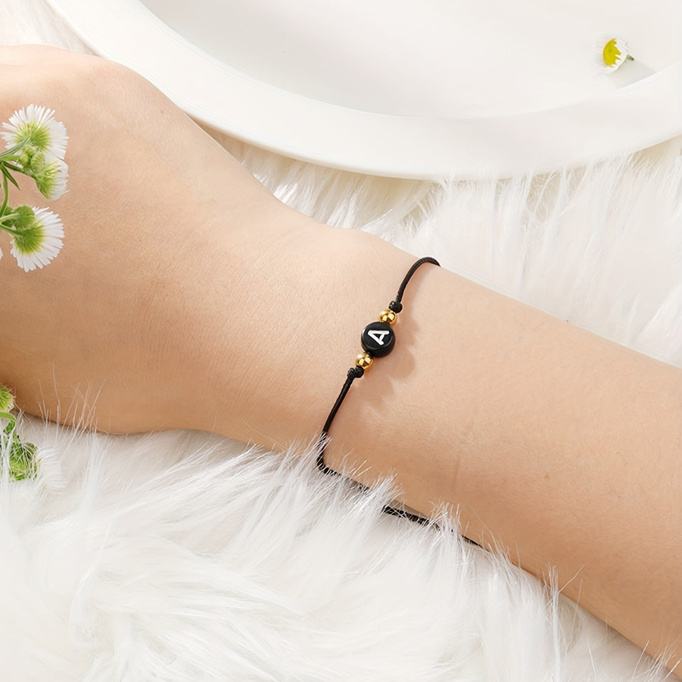 English Letters String Bracelet Women's Name Initial Rope Bracelet