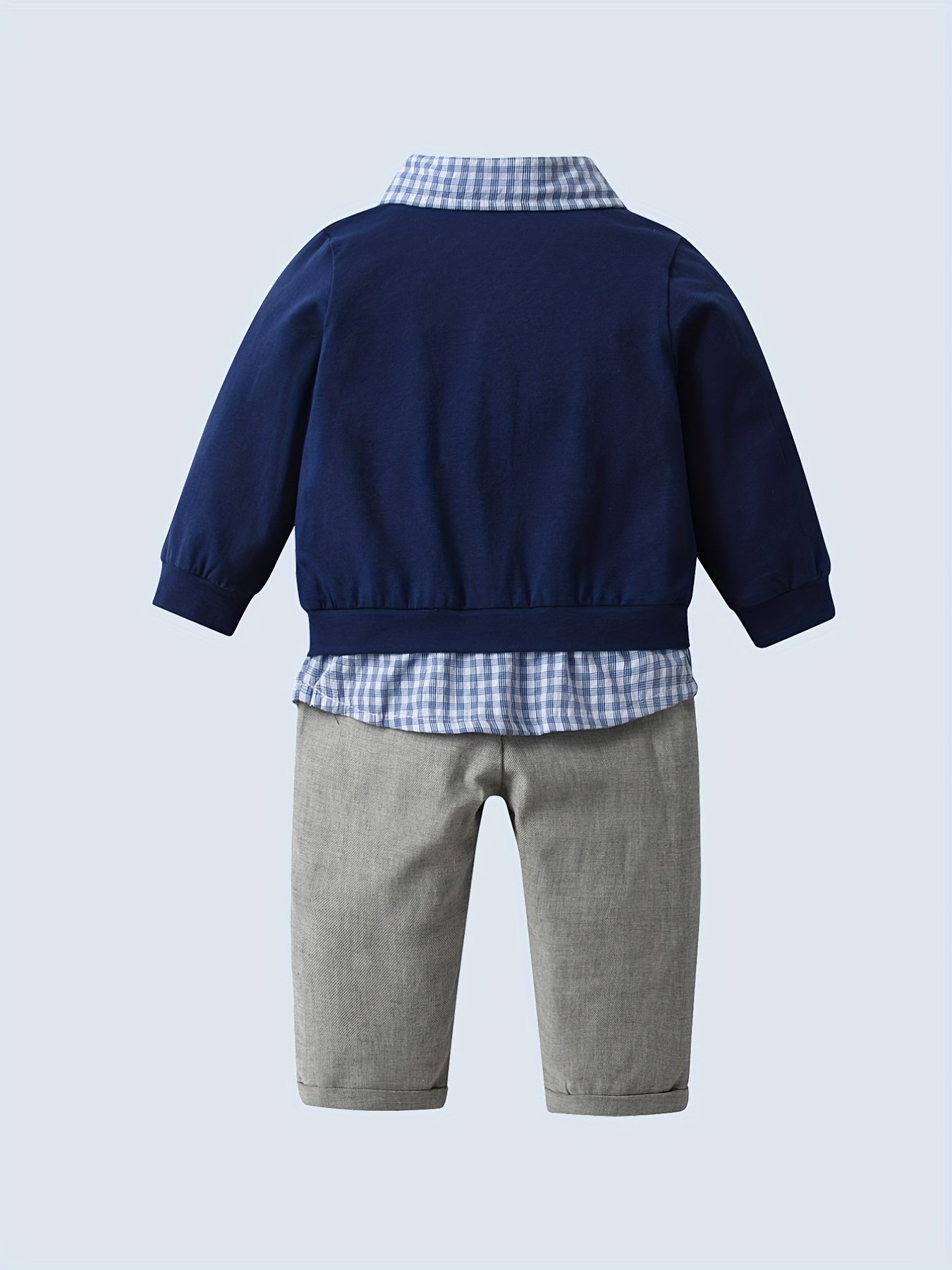 Baby Boy's Handsome Set Lapel Bow Tie Shirt & Coat & Pants Set