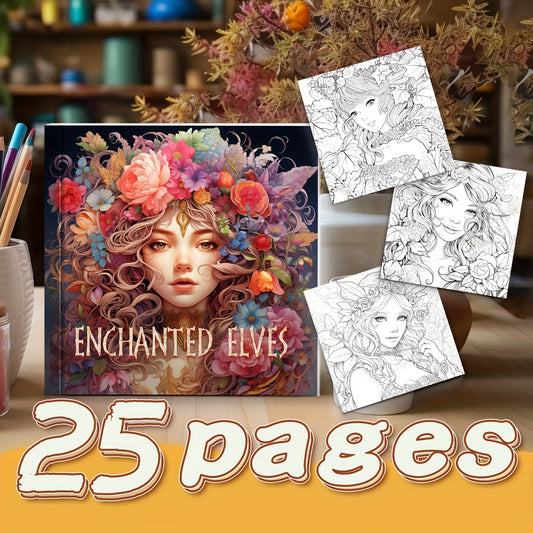 ENASUE Flower Fairies' Wonderland Coloring Book for Adults - 25 Pages