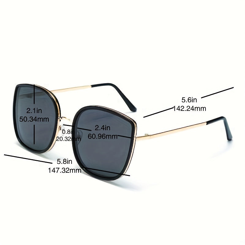 Square Polarized Sunglasses Metal Glasses UV400