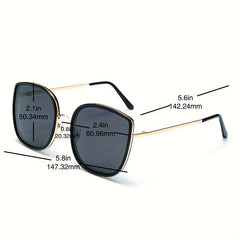 Square Polarized Sunglasses Metal Glasses UV400