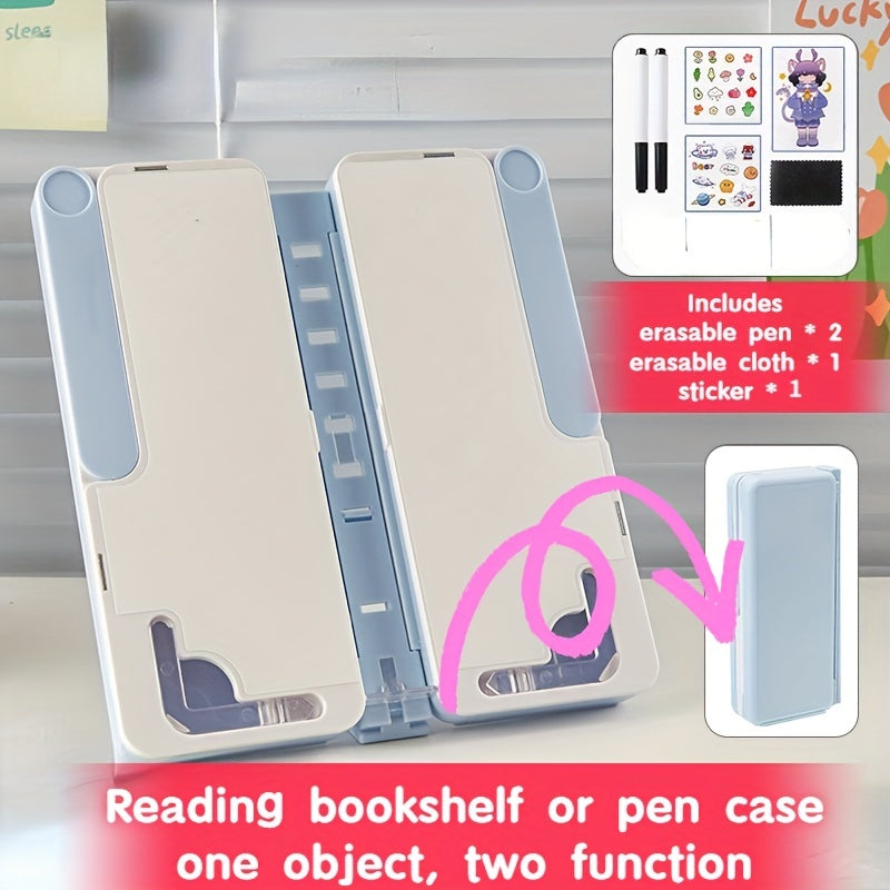 Double sided Folding Pen Box Reading Holder Pen Box Adjustable Reading Shelf