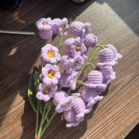 Mother's Gift Bell Orchid Bouquet Woolen Crochet Flower Material
