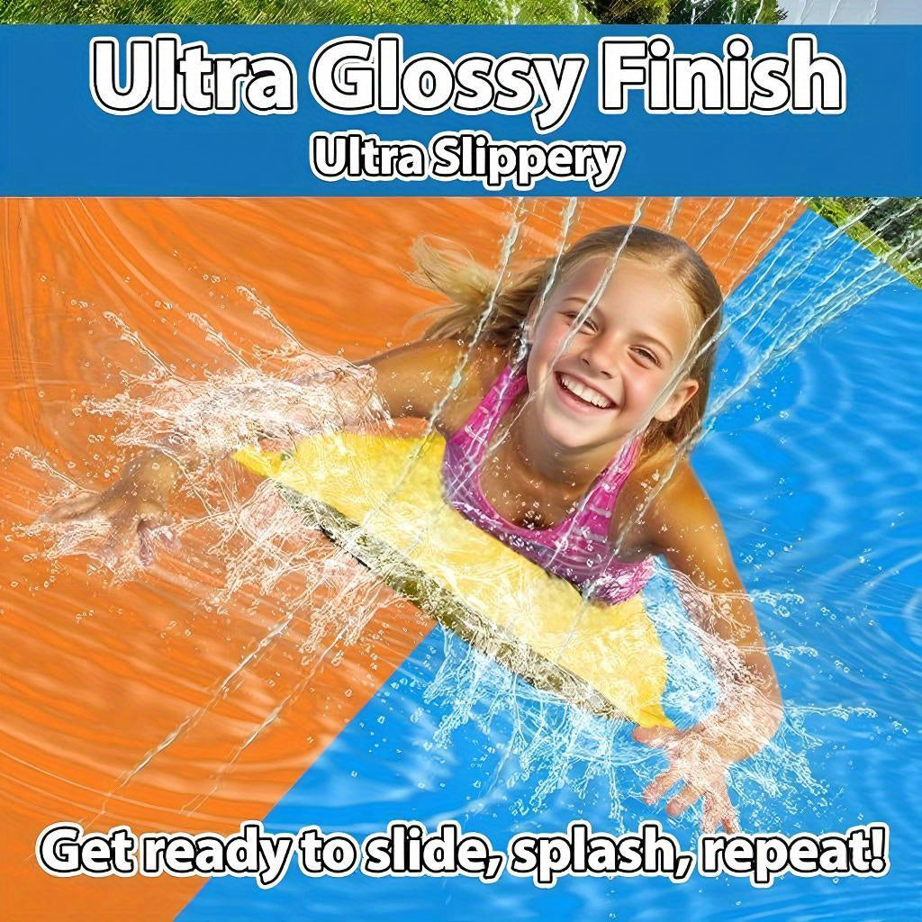 Water Slide with Lawn Splash Pad Sprinkler Mat for Teens