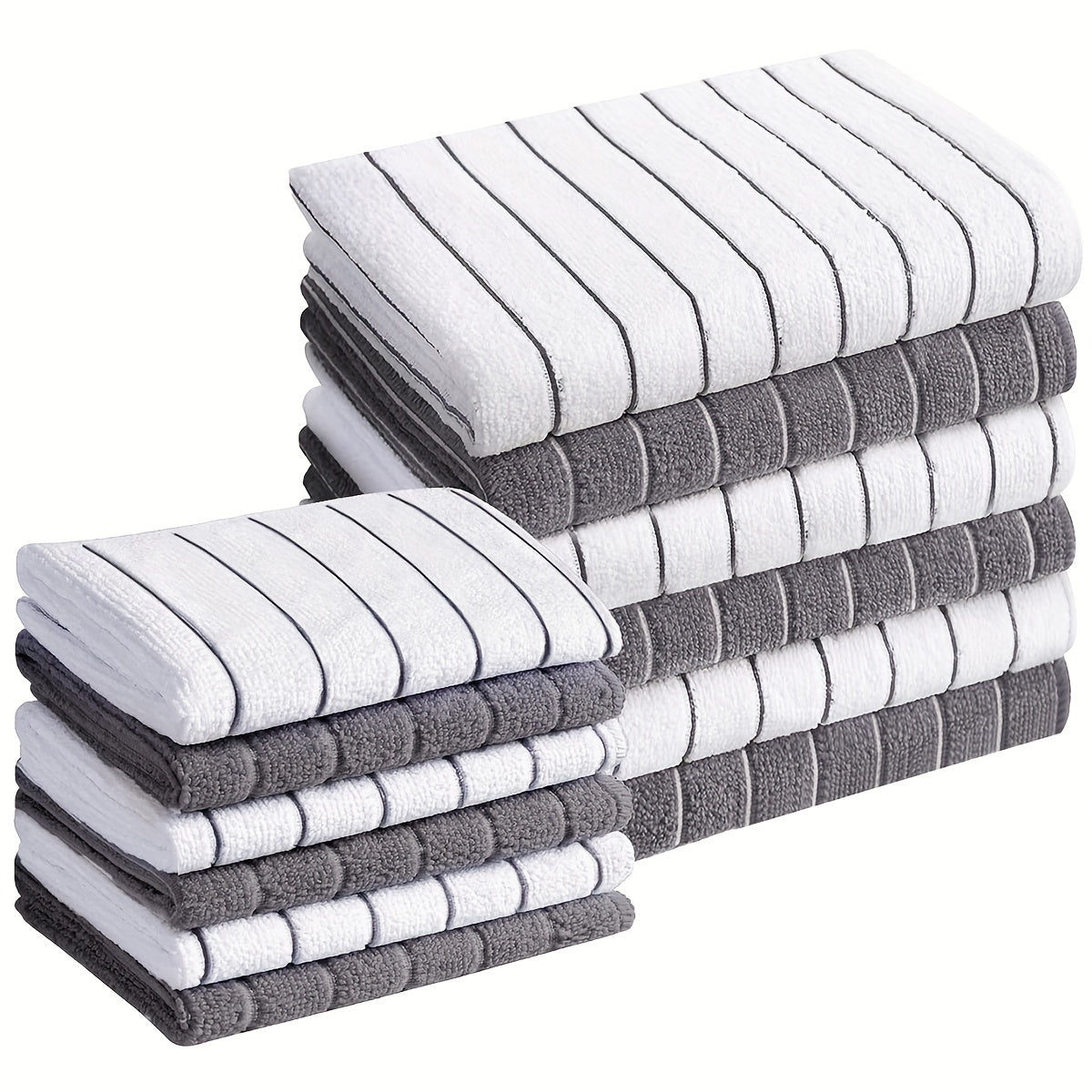 4pcs Waffle Weave Dish Towels Deep Gray Soft Absorbent Quick-drying Mats