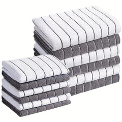 4pcs Waffle Weave Dish Towels Deep Gray Soft Absorbent Quick-drying Mats