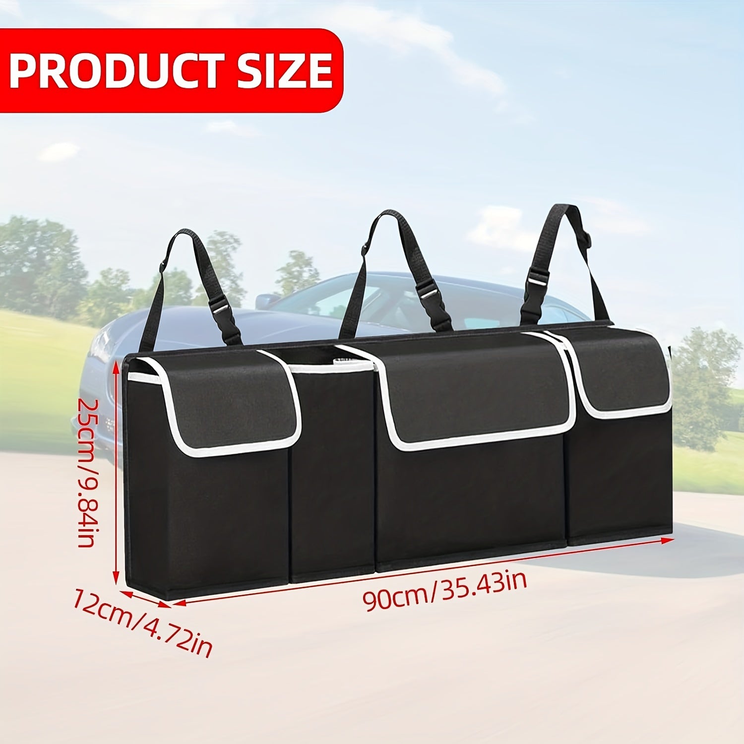 Car Trunk Storage Bag with 4 Pockets
